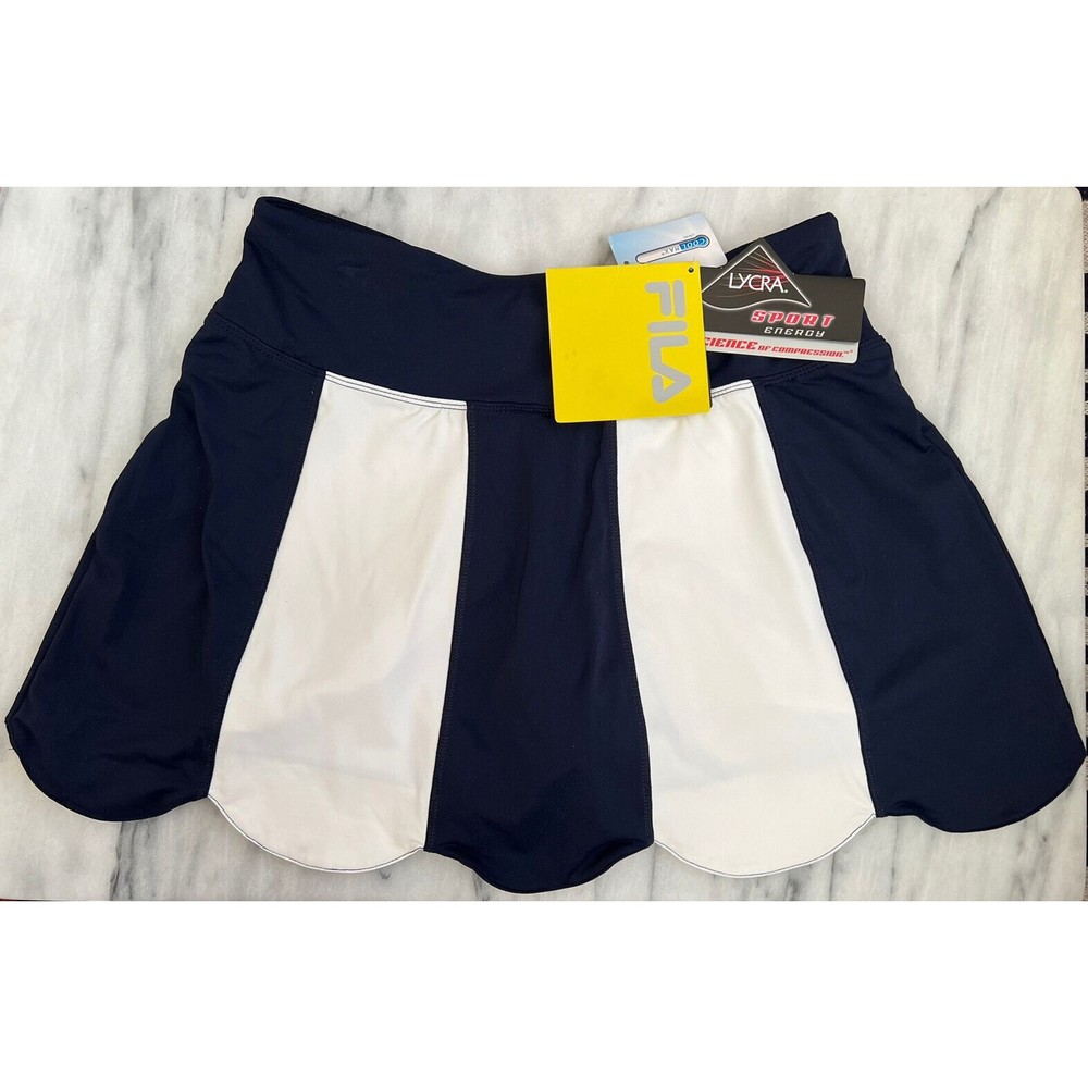 Fila Women's Tennis Skort Navy Blue White Scalloped Hem US F CAN size XS
